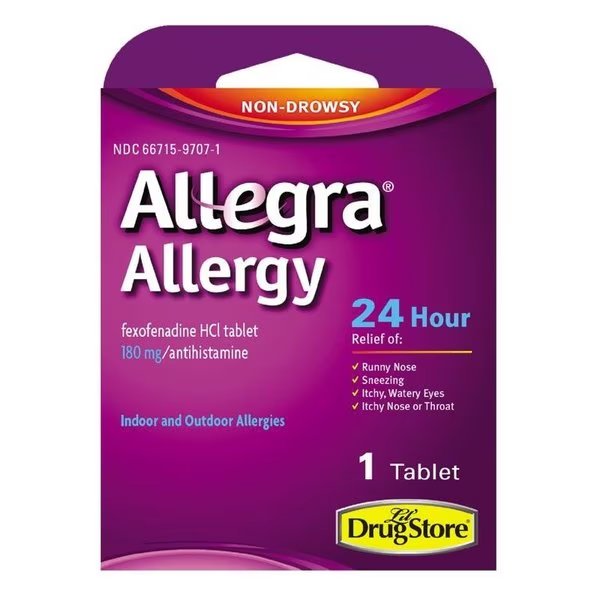 180 mg Allergy Relief, Allegra, Mfr#: 97071